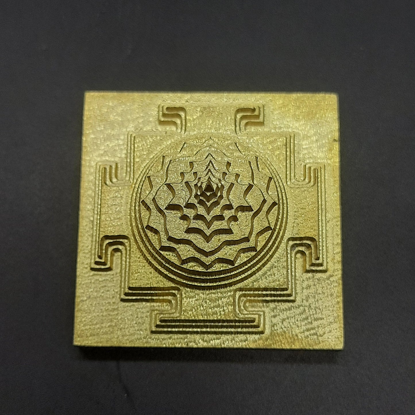 Meru Shree Yantra for Home Temple Made In Panchdhatu - Sacred Geometric Design | 1.5*1.5 Inch