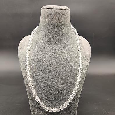 Real Sphatik Clear Quartz Round Mala 108+1 Beads 8-9mm