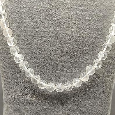 Real Sphatik Clear Quartz Round Mala 108+1 Beads 8-9mm