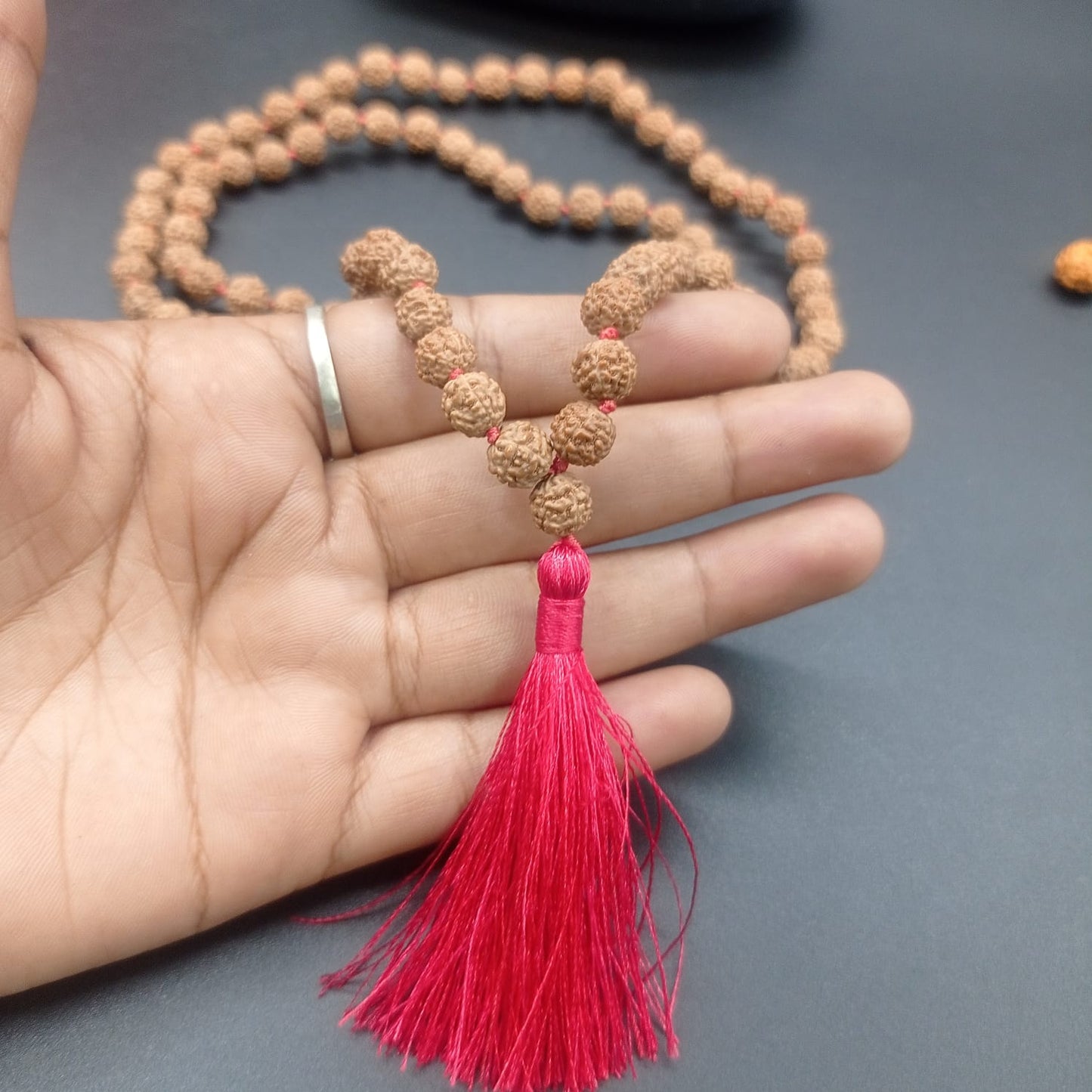 5 Mukhi / Five Face Rudraksha Mala 7-8mm Jaap or Wear Purpose 108+1 Beads Unisex