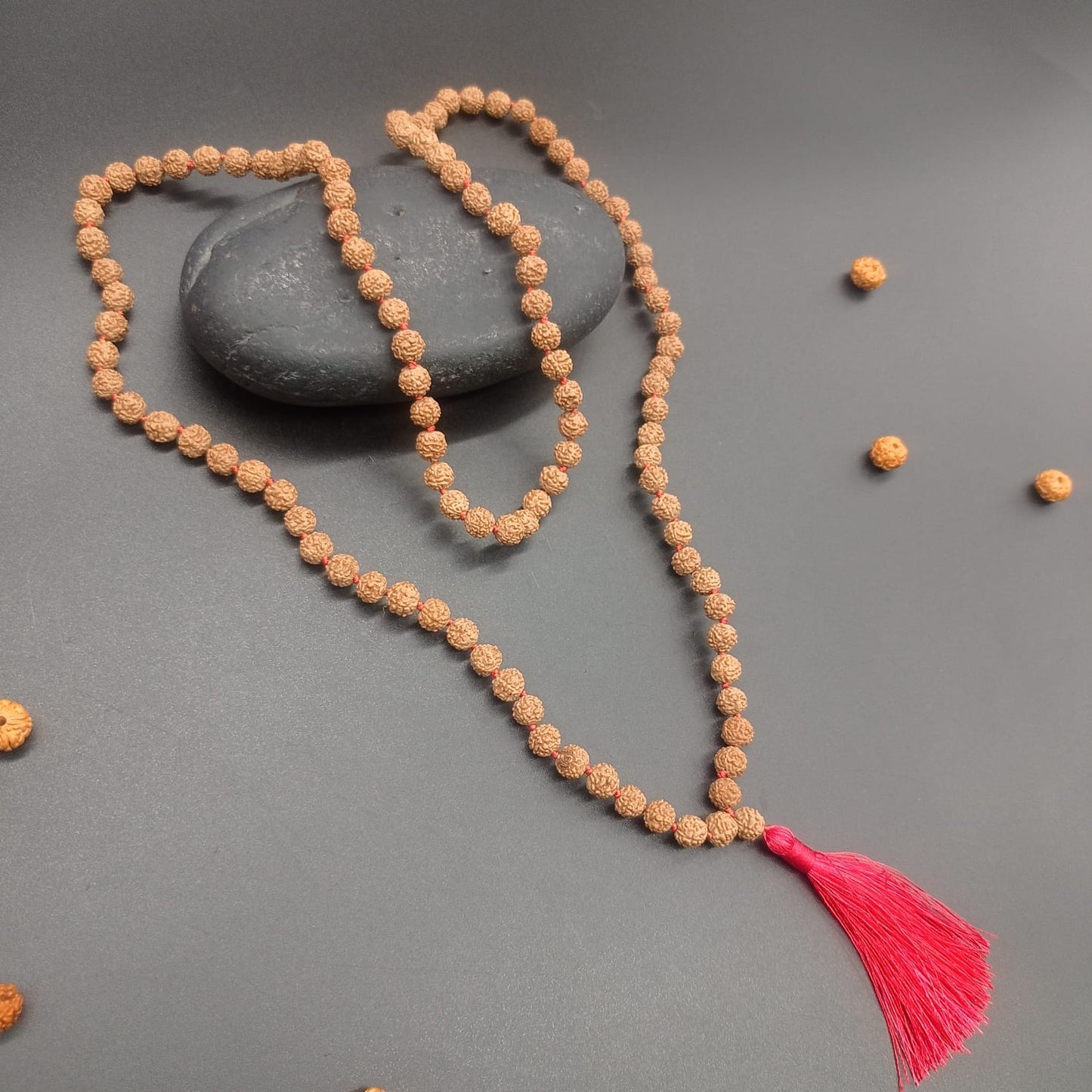 5 Mukhi / Five Face Rudraksha Mala 7-8mm Jaap or Wear Purpose 108+1 Beads Unisex