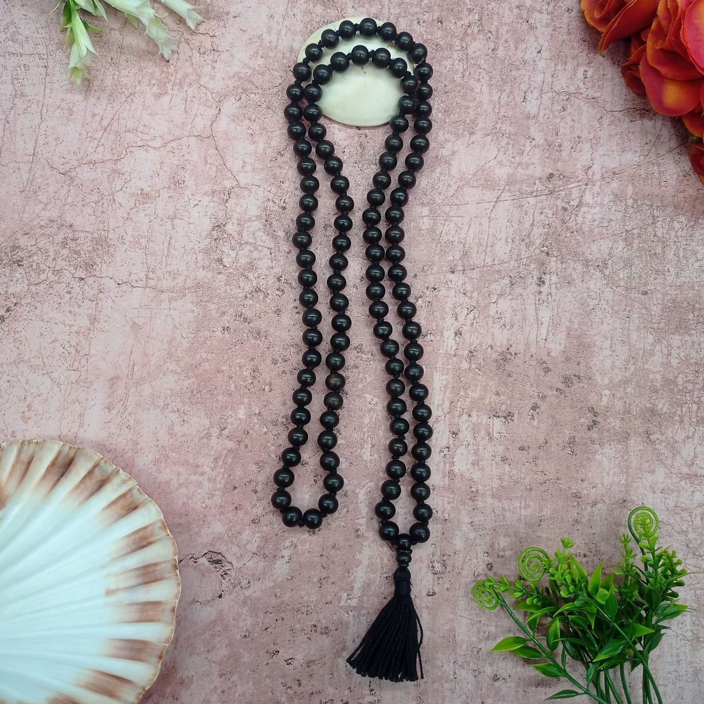 Ebony mala / Karungali Mala 108+1 Beads With Lab Certified 8 mm