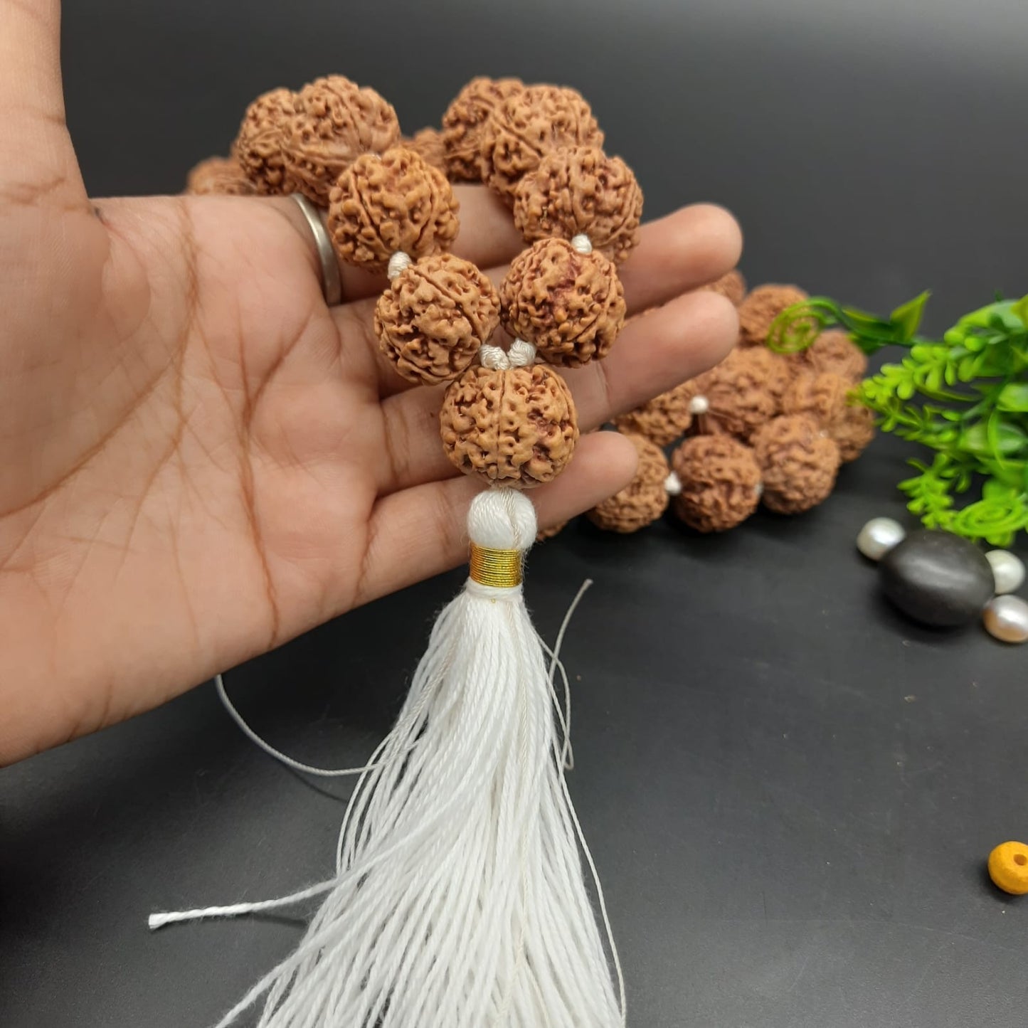 Super Quality 5 Mukhi / Five Face Rudraksha Mala From Nepal 54+1 Beads 22-23mm