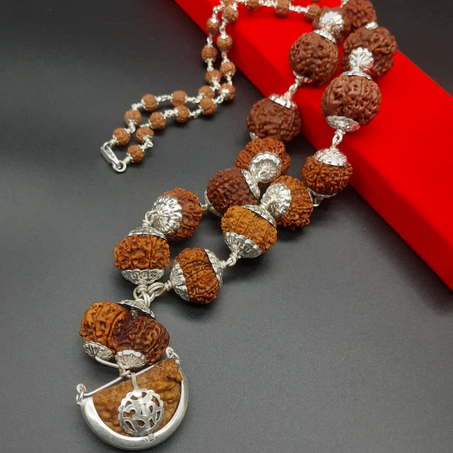 1-14 Mukhi, Ganesh, Gauri Shankh Rudraksha Siddha Mala From Nepal Most Powerful With Pure Silver Good Size