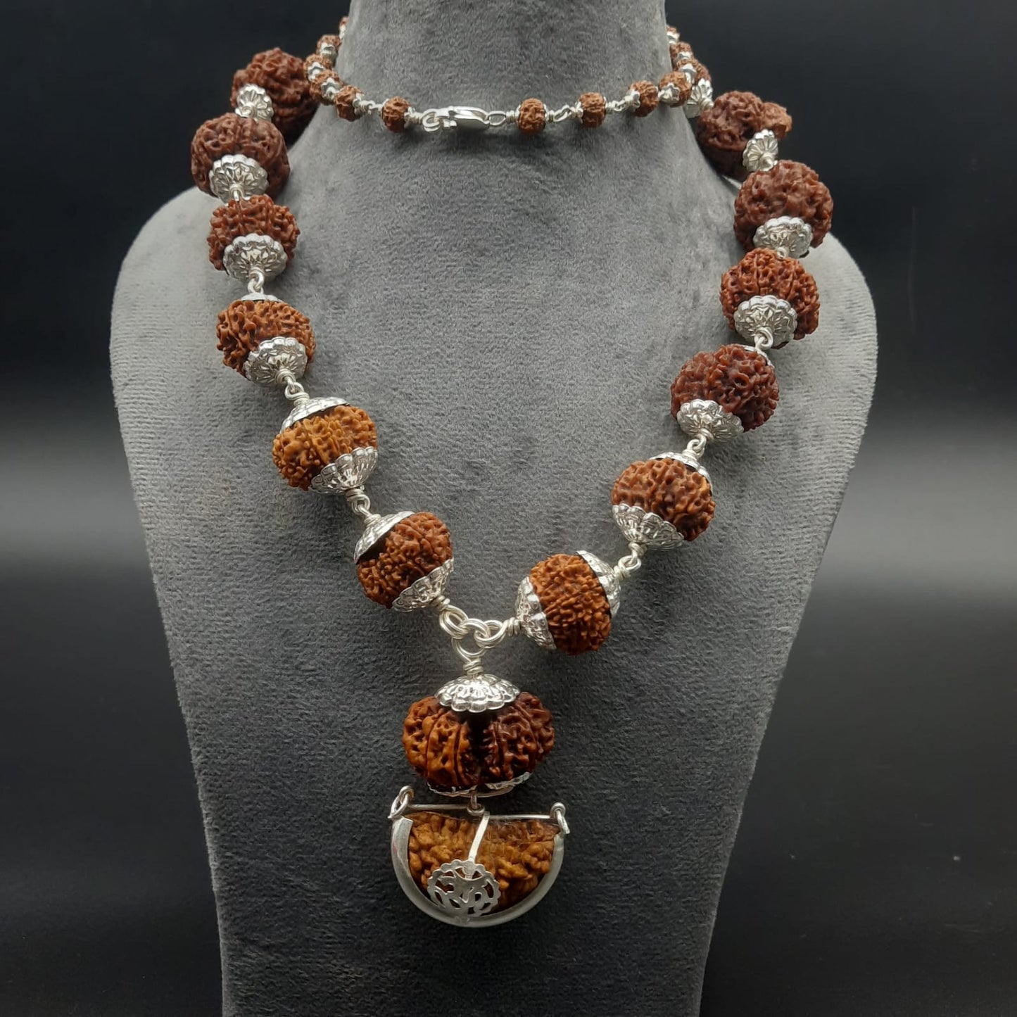 1-14 Mukhi, Ganesh, Gauri Shankh Rudraksha Siddha Mala From Nepal Most Powerful With Pure Silver Good Size