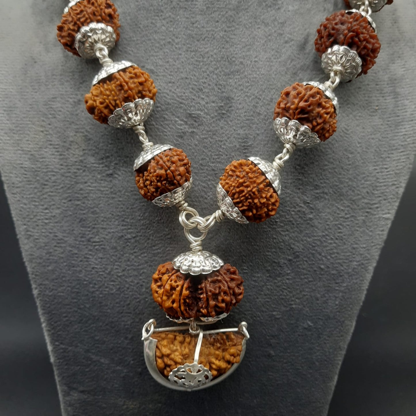 1-14 Mukhi, Ganesh, Gauri Shankh Rudraksha Siddha Mala From Nepal Most Powerful With Pure Silver Good Size