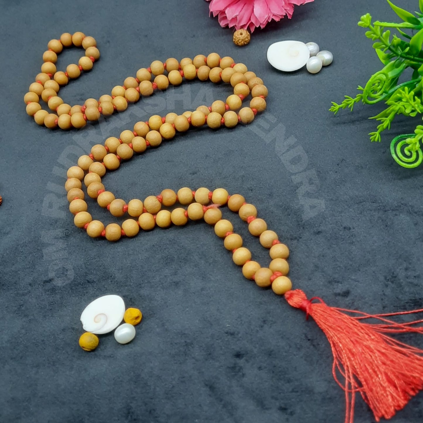 White Sandalwood / Safed Chandan Mala 108+1 Beads 8mm Unisex, Wear or Jaap Mala