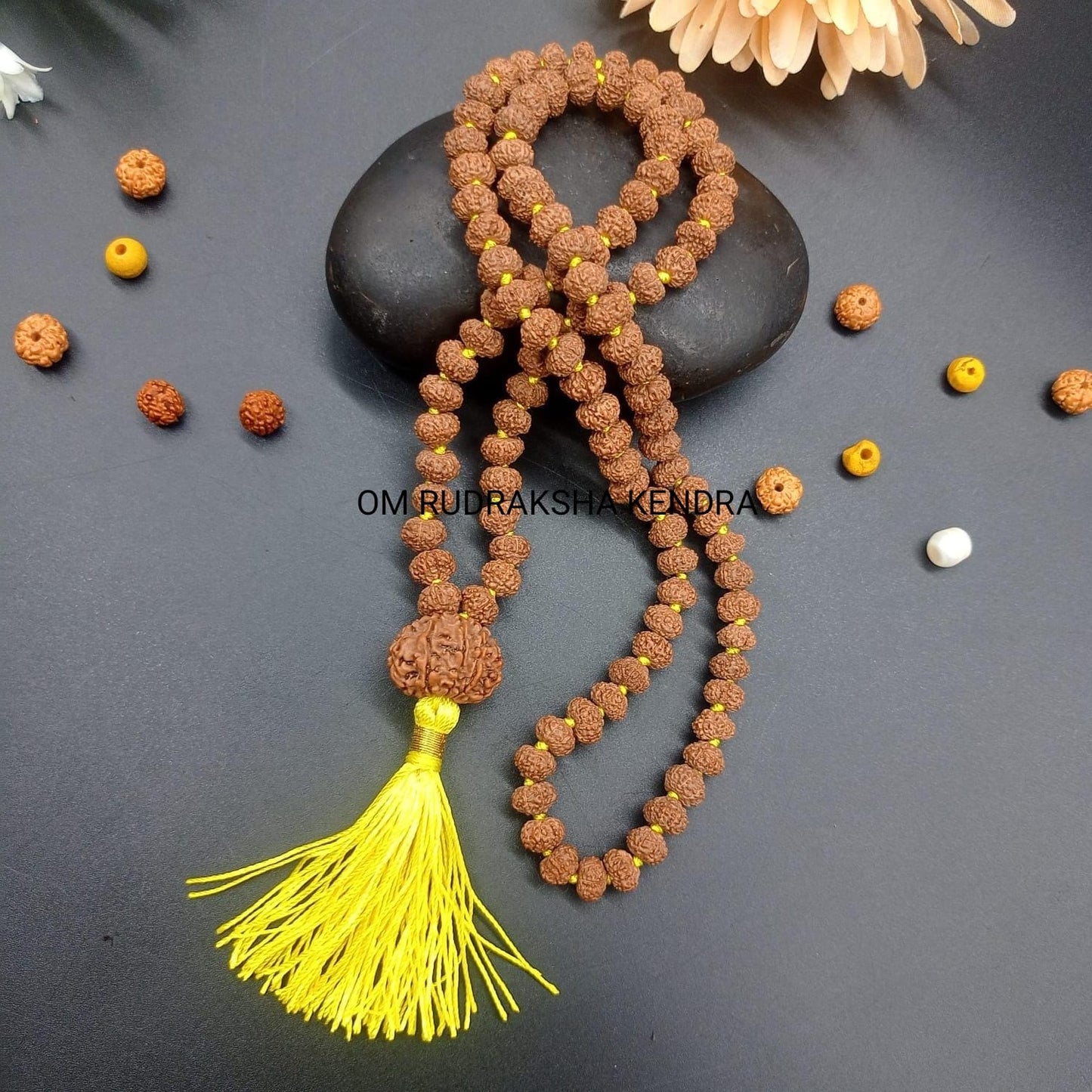 10 Mukhi / Ten Face Java Rudraksha Mala With 10 Mukhi / Ten Face Nepal Rudraksha 108+1 Beads 8-10mm