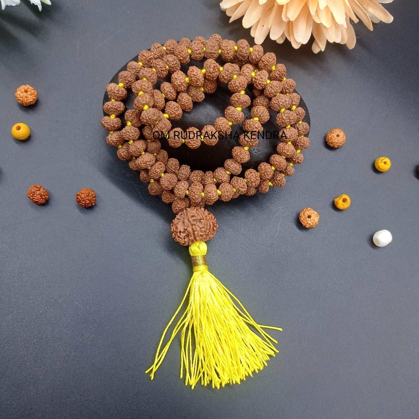 10 Mukhi / Ten Face Java Rudraksha Mala With 10 Mukhi / Ten Face Nepal Rudraksha 108+1 Beads 8-10mm