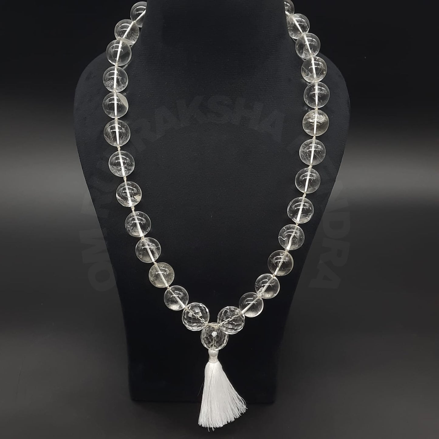 AAA+ Quality Sphatik / Clear Quartz Kantha Mala 32+1 Beads