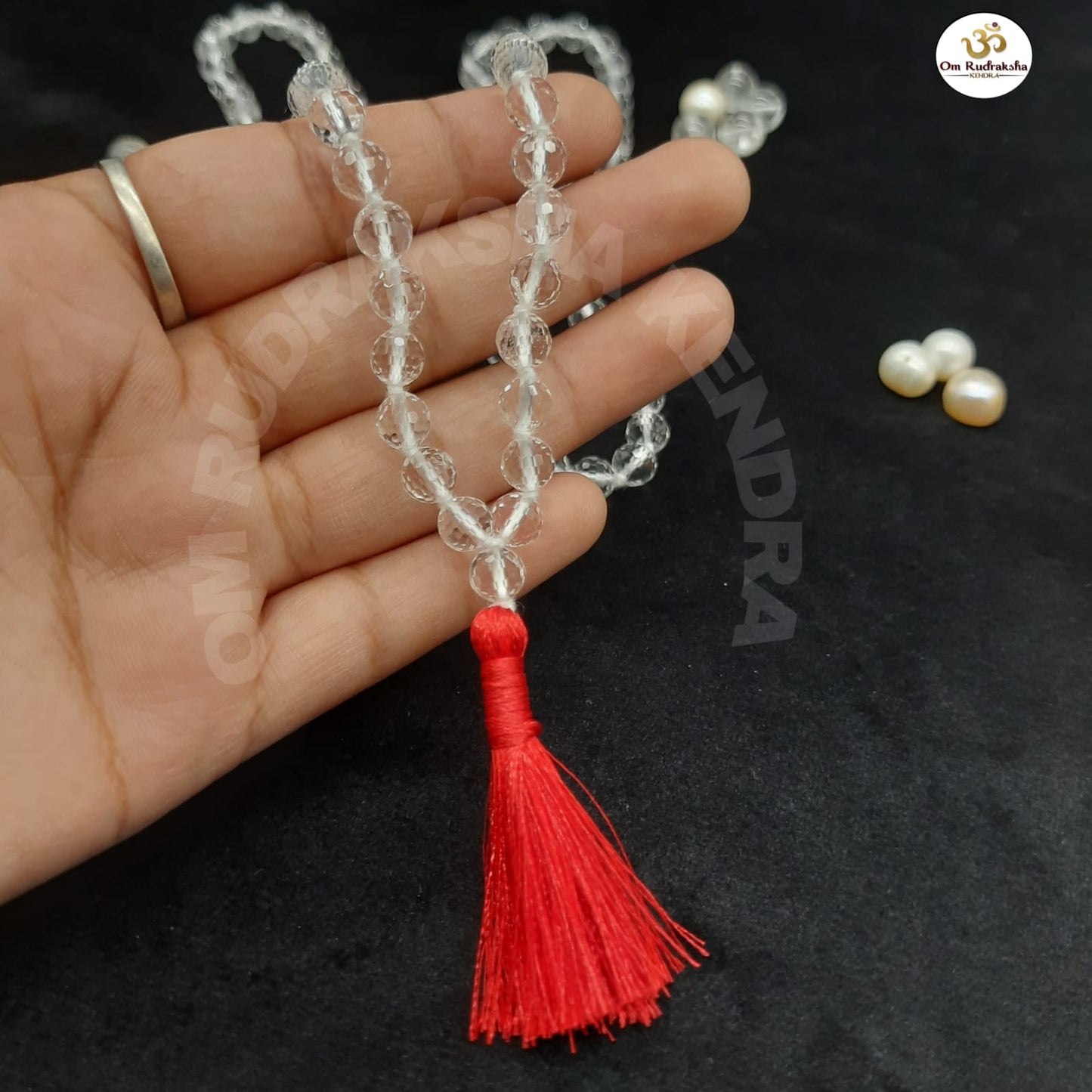 Diamond Cut Clear Quartz / Sphatik Mala 108+1 Beads 7mm