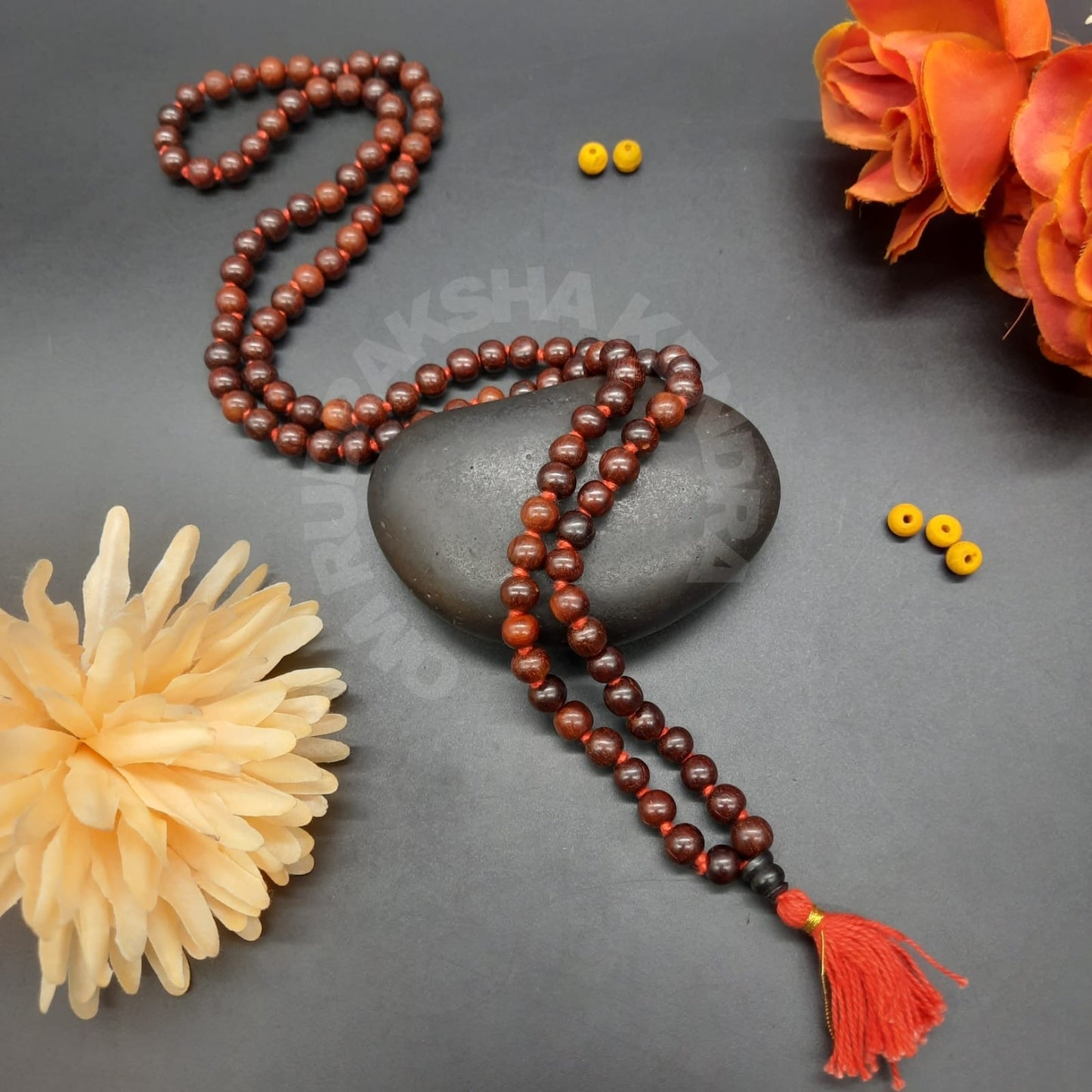 Lal Chandan / Rakt Chandan / Red Sandalwood Mala 108+1 Beads 8mm