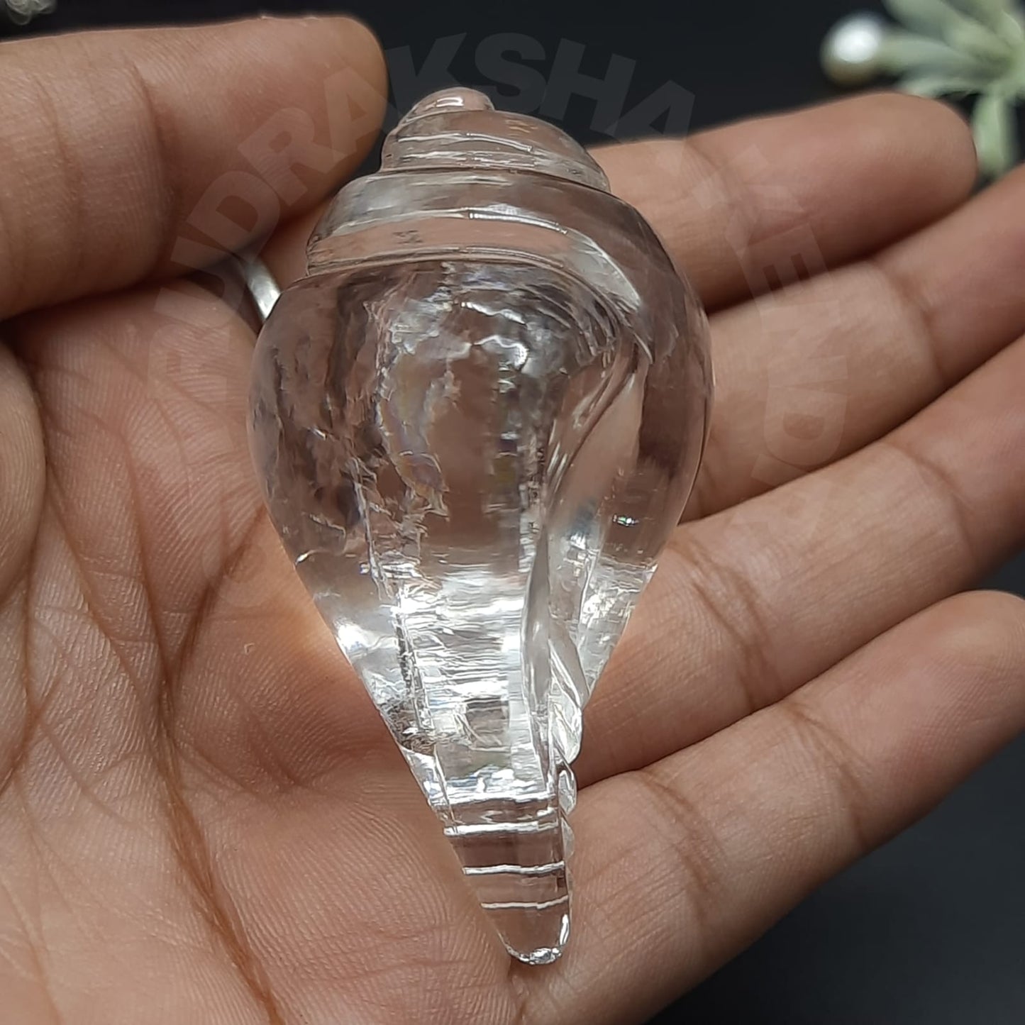 Sphatik / Clear Quartz Shankh For Pooja Mandir