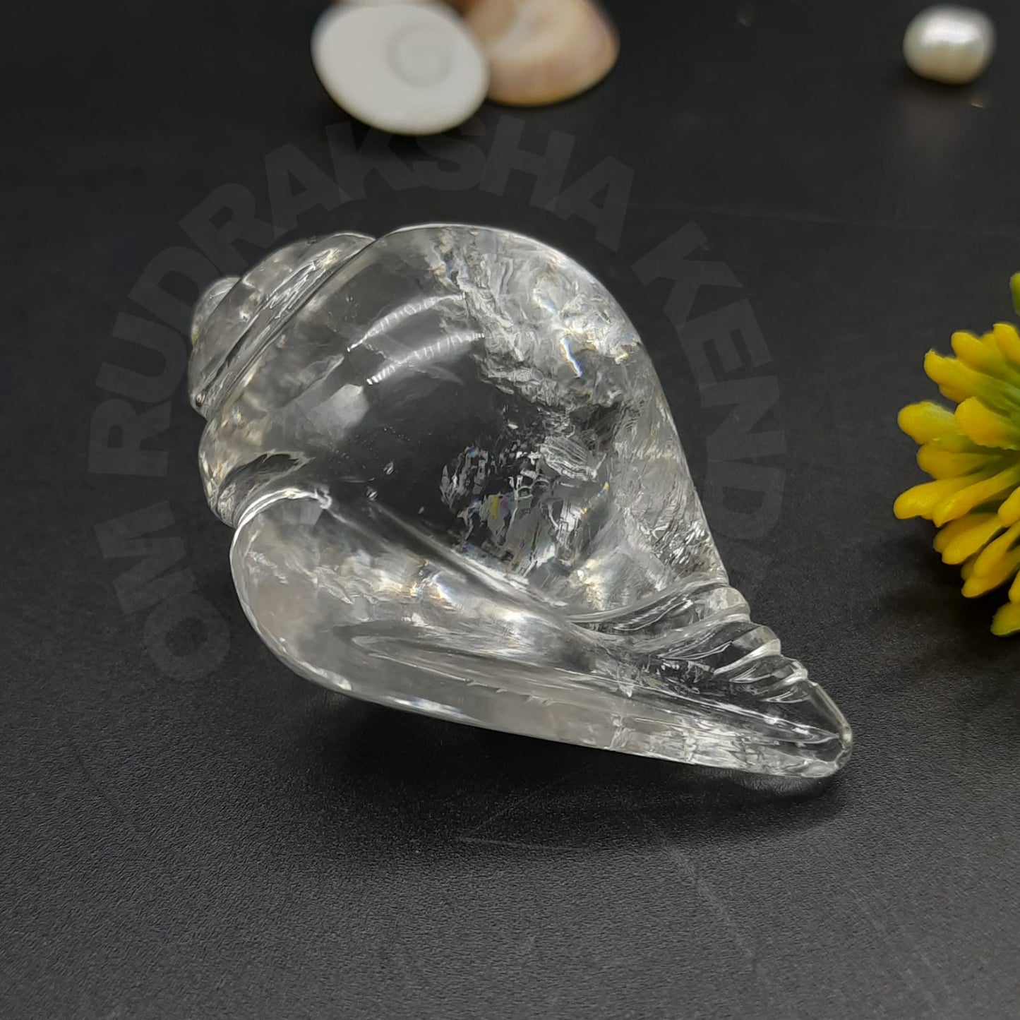 Sphatik / Clear Quartz Shankh For Pooja Mandir