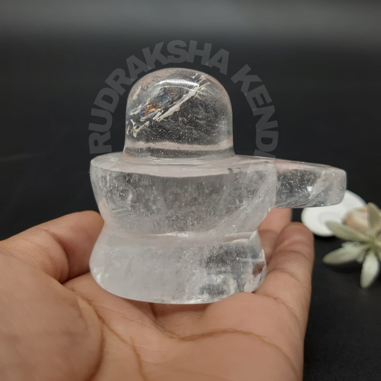 Natural Sphatik Clear Quartz Shivlingam 1.5-2 inch