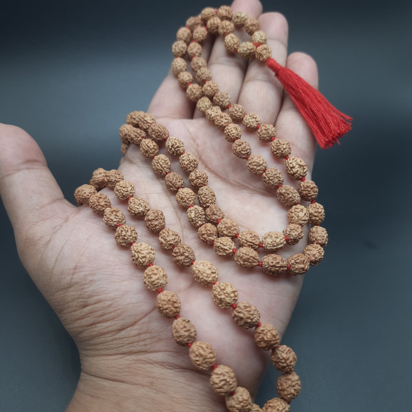 4 Mukhi / Four Face Java Rudraksha Mala 108+1 Beads 8-9mm