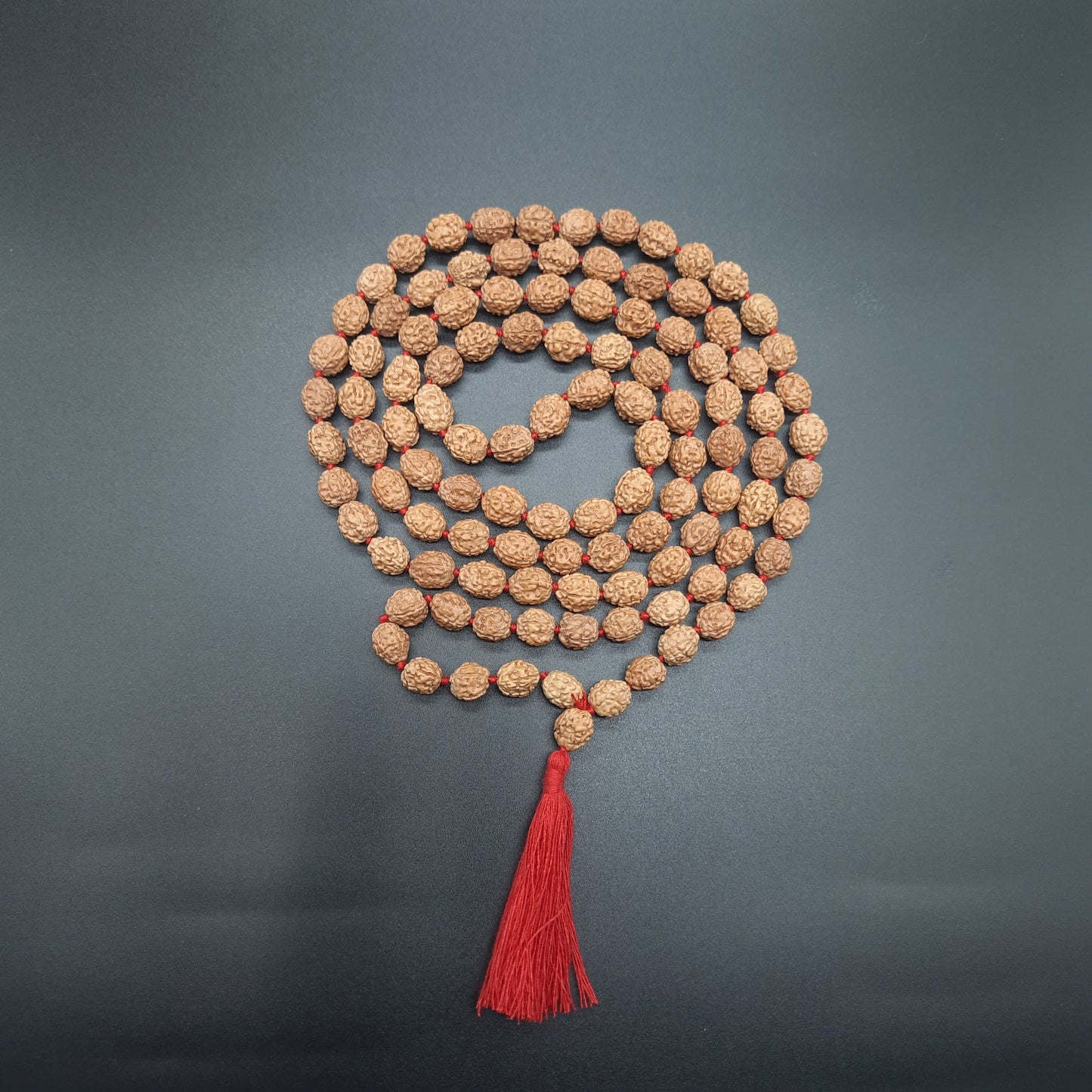 4 Mukhi / Four Face Java Rudraksha Mala 108+1 Beads 8-9mm