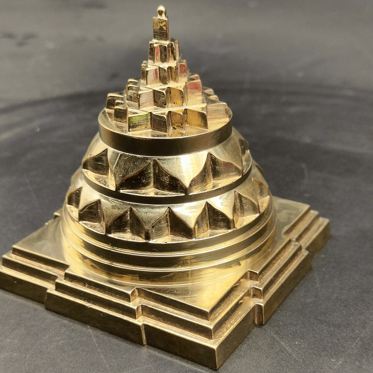 Handcrafted Akand Solid Shree Meru Shree Yantra - 3.5*3.5 Inch | Sacred Geometric Spiritual Tool for Wealth and Prosperity