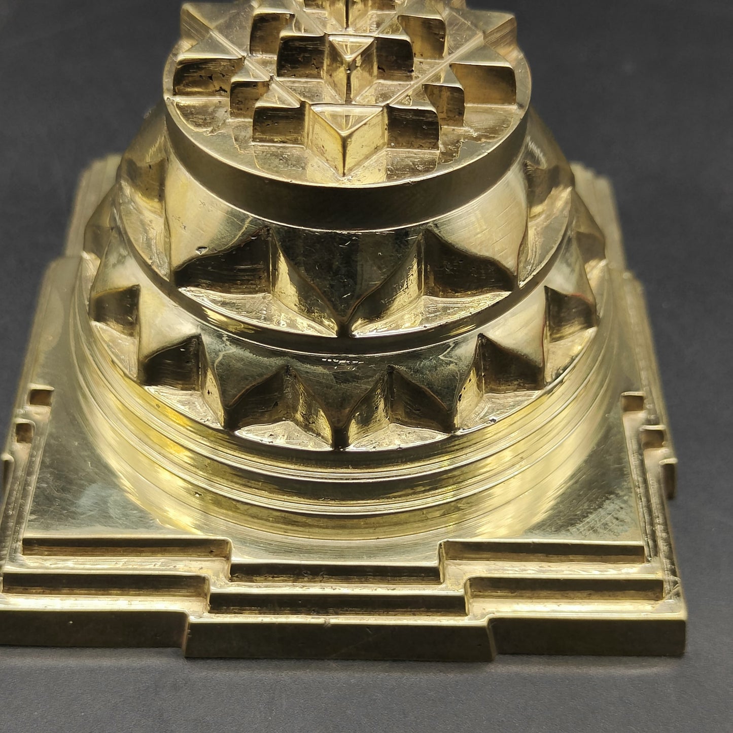 Handcrafted Akand Solid Shree Meru Shree Yantra - 3.5*3.5 Inch | Sacred Geometric Spiritual Tool for Wealth and Prosperity