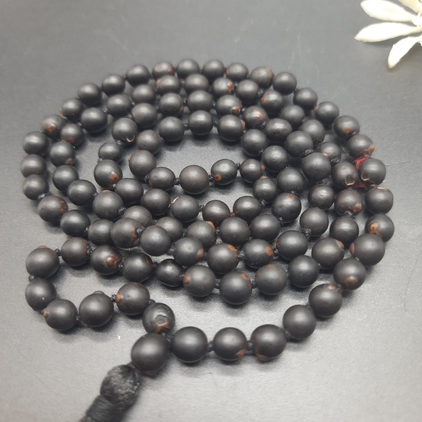 Rare Black Vaijyanti Mala | Authentic & Handcrafted | Spiritual Prayer 108+1 Beads 7mm, Lab Certified