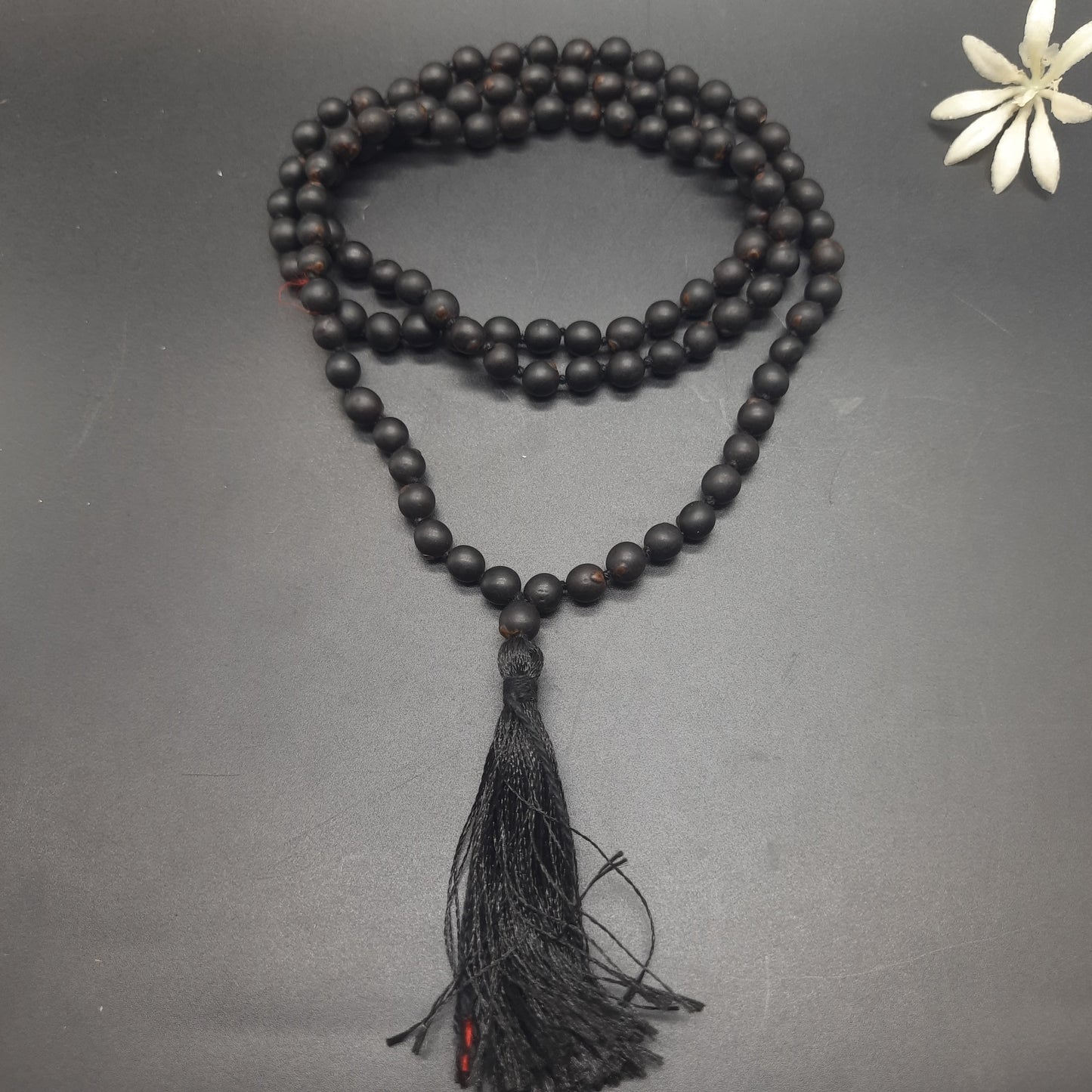 Rare Black Vaijyanti Mala | Authentic & Handcrafted | Spiritual Prayer 108+1 Beads 7mm, Lab Certified