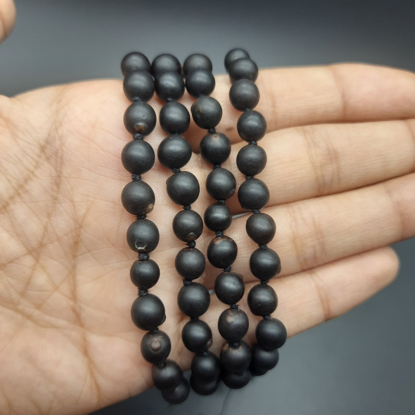 Rare Black Vaijyanti Mala | Authentic & Handcrafted | Spiritual Prayer 108+1 Beads 7mm, Lab Certified