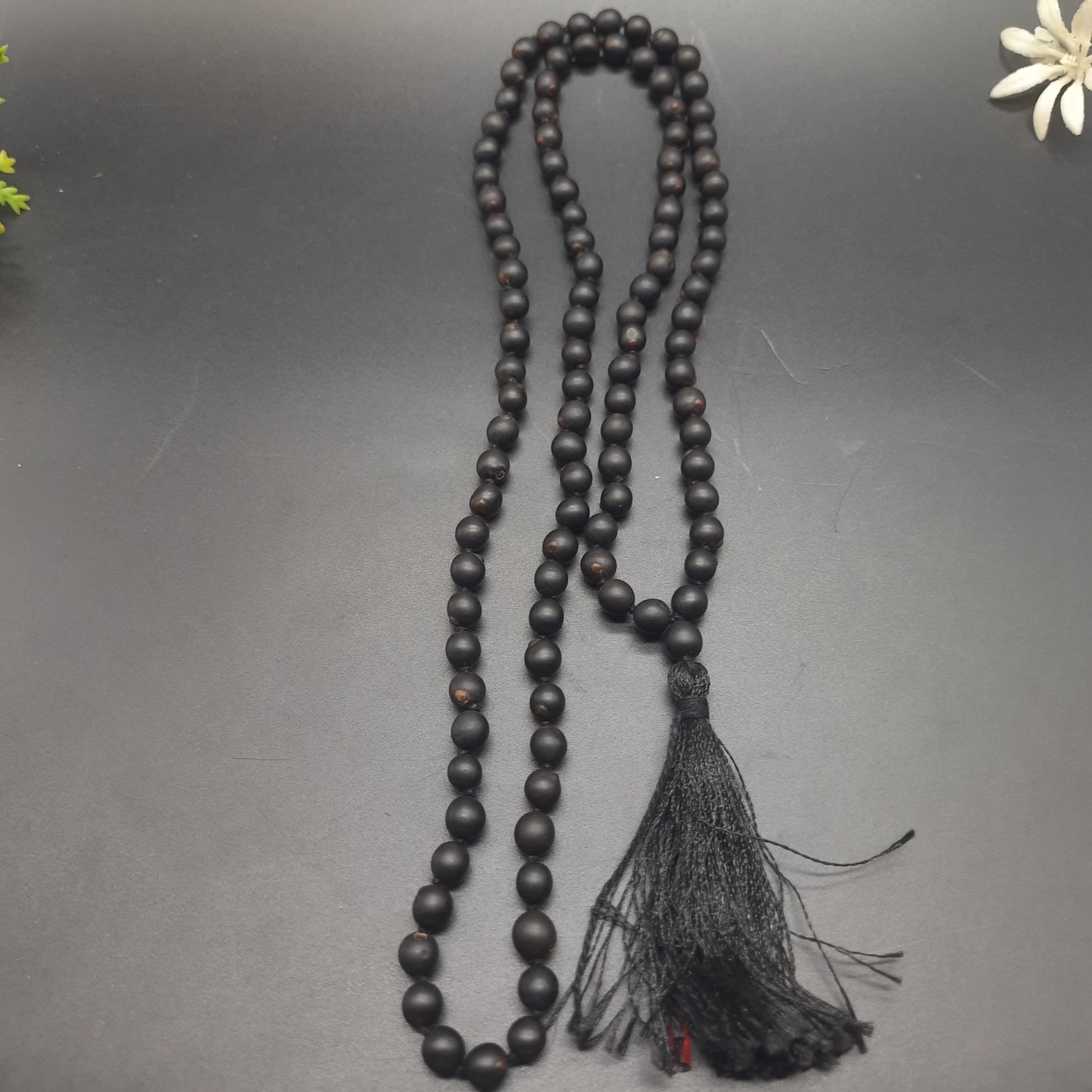 Rare Black Vaijyanti Mala | Authentic & Handcrafted | Spiritual Prayer 108+1 Beads 7mm, Lab Certified