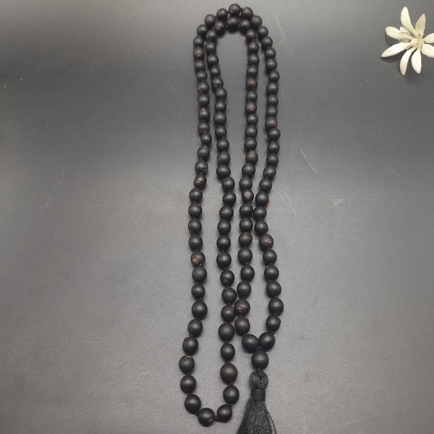 Rare Black Vaijyanti Mala | Authentic & Handcrafted | Spiritual Prayer 108+1 Beads 7mm, Lab Certified