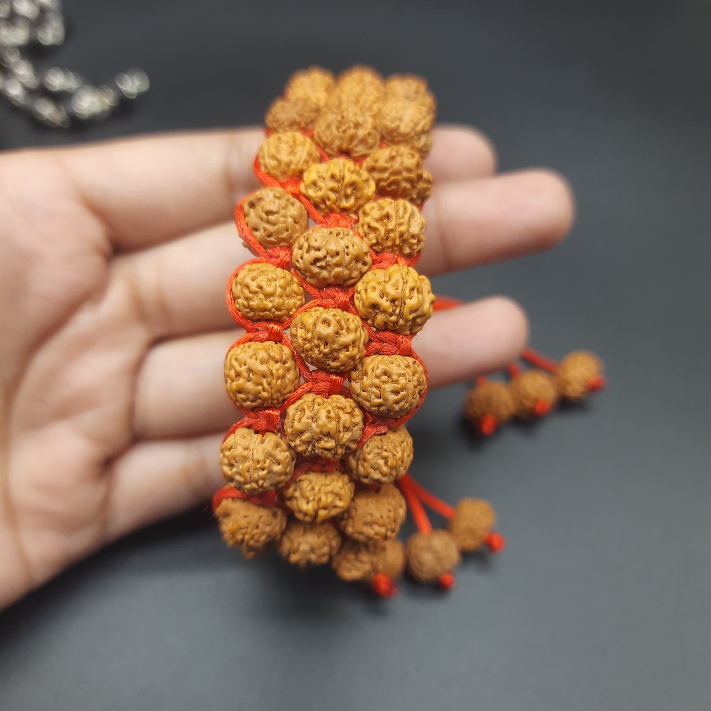 5 Mukhi five face Chikna Pathri Rudraksha Beads Bracelet | Natural Spiritual Healing Beads