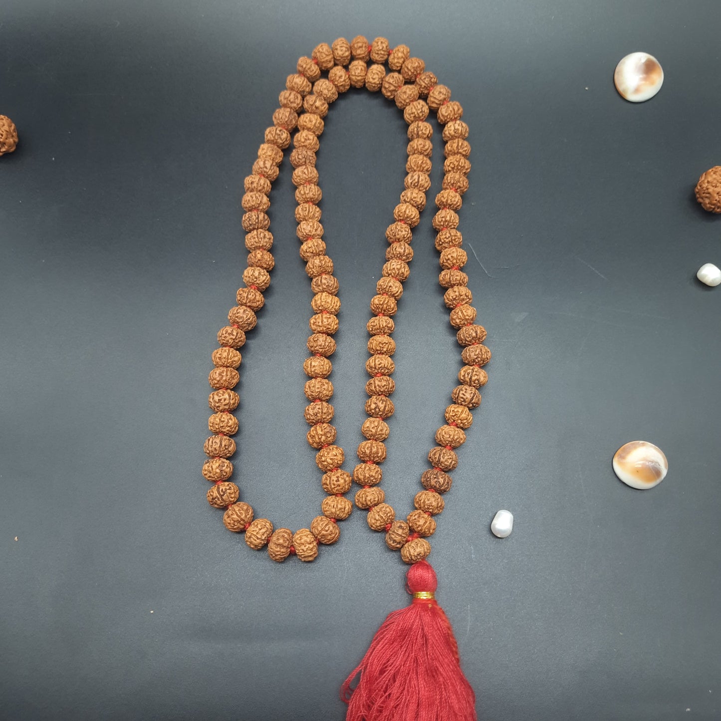 6 Mukhi Six Face Java Pathri Rudraksha Mala 8-10mm 108+1 Beads