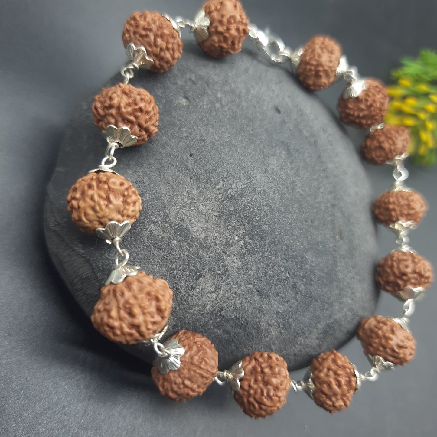 7 Mukhi / Face Java Rudraksha Bracelet with Pure Silver | 11-13mm