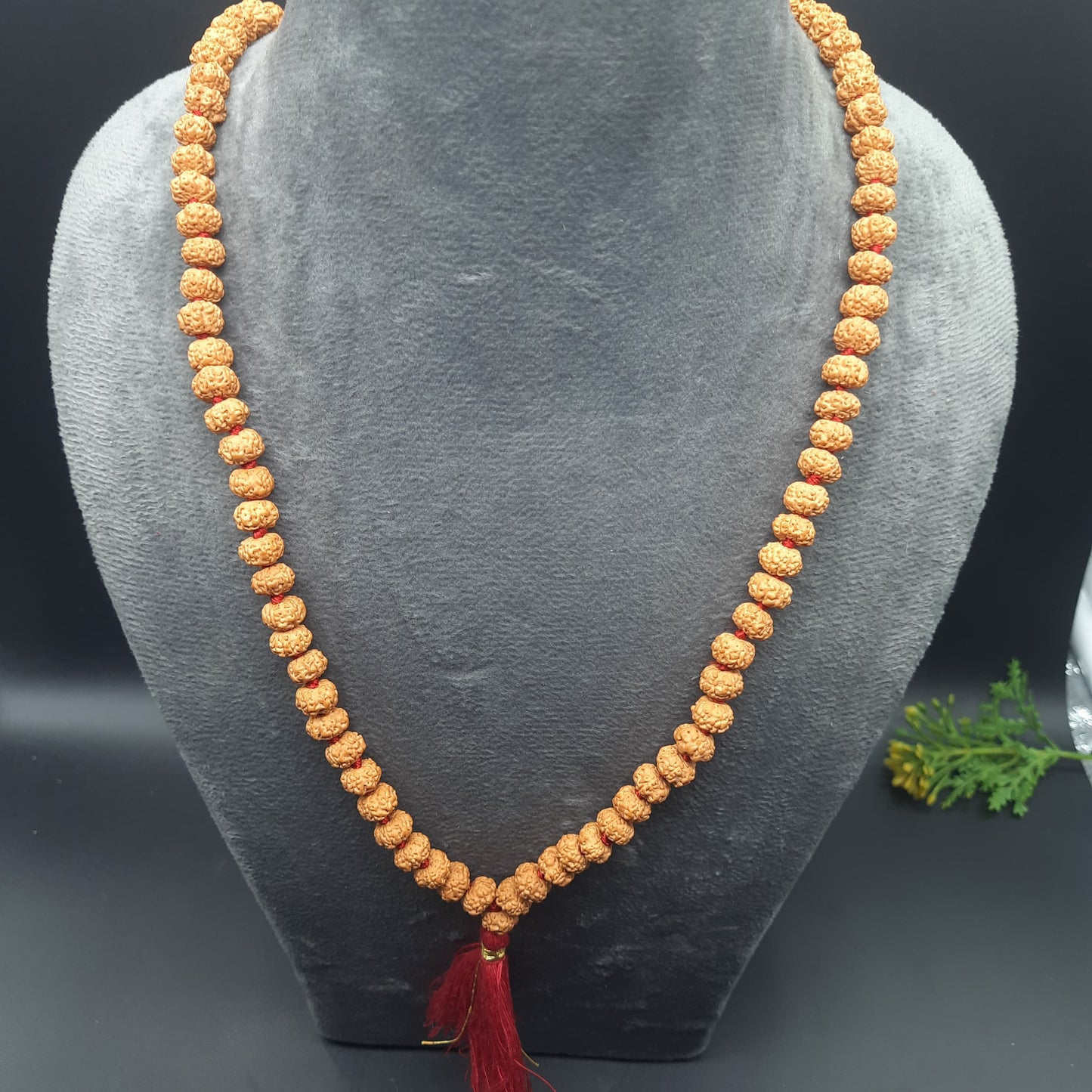 AAA Premium Quality 5 Mukhi Five Face Chikna Pathri Rudraksha Mala 8mm 108+1 Beads Mala | Meditation Jap Mala | Cheating Healing Mala