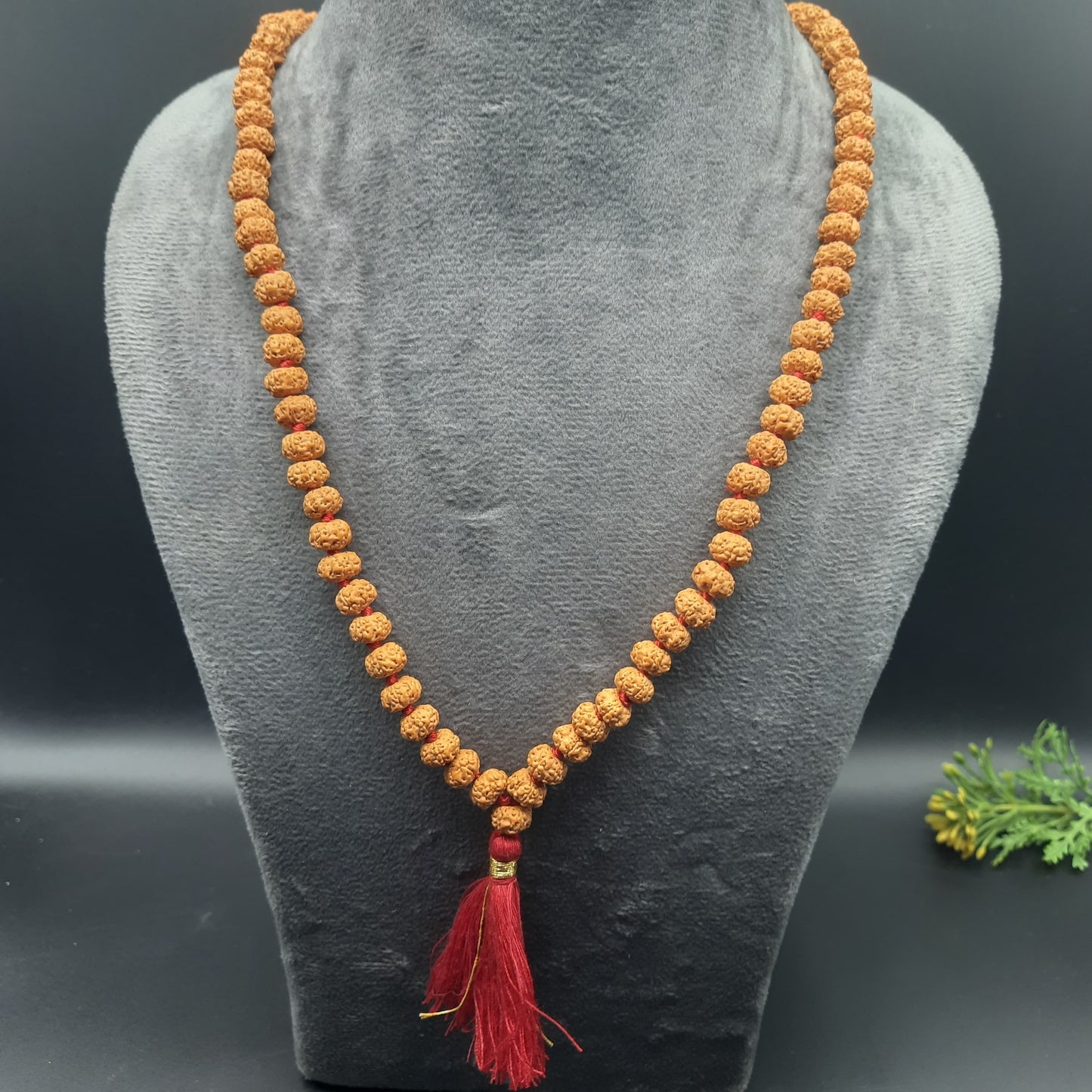 AAA Premium Quality 5 Mukhi Five Face Chikna Pathri Rudraksha Mala 8mm 108+1 Beads Mala | Meditation Jap Mala | Cheating Healing Mala