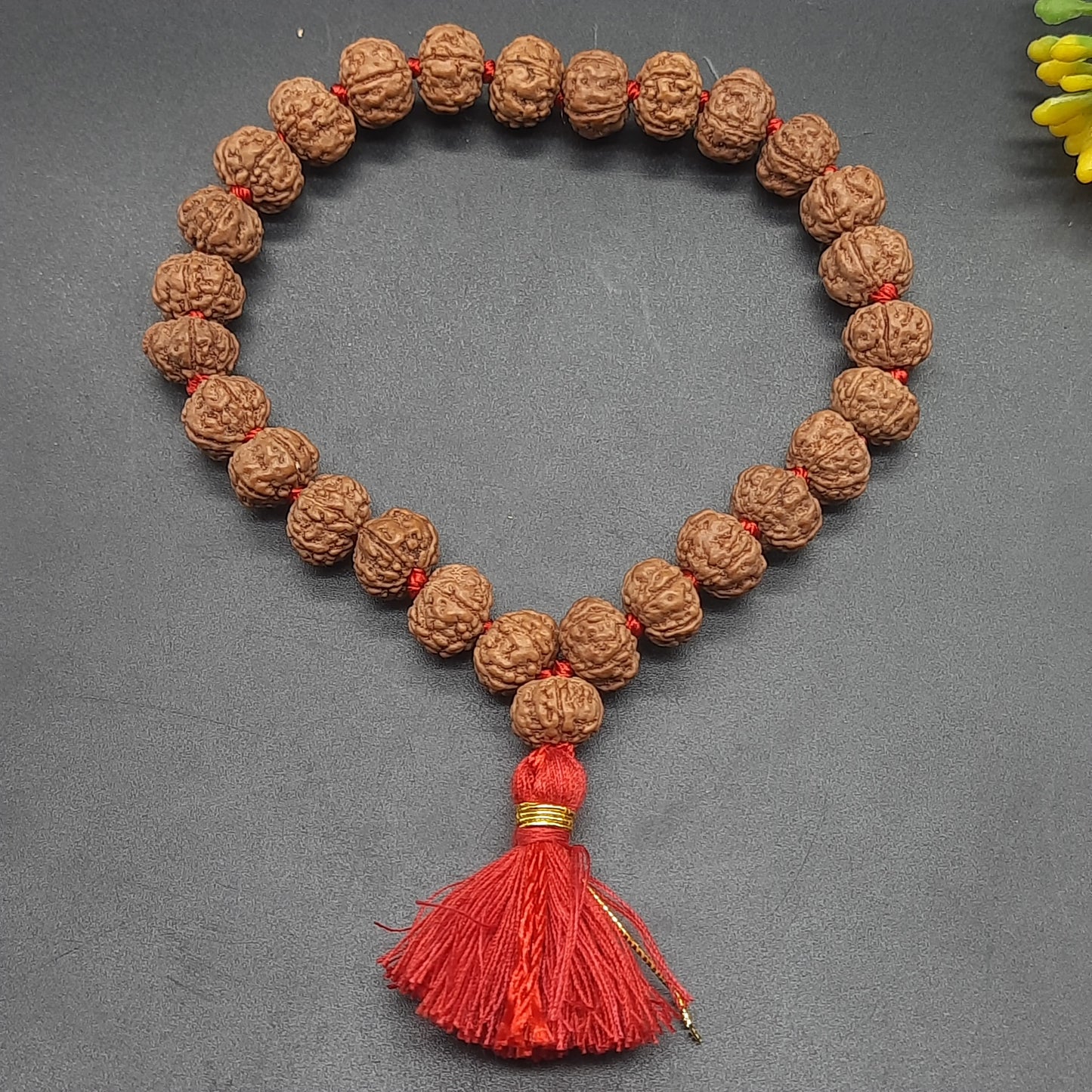 Premium Pathri Rudraksha Mala for Jaap - 5 Mukhi Mala | 27+1 Prayer Beads for Meditation & Healing | 9-10mm Beads
