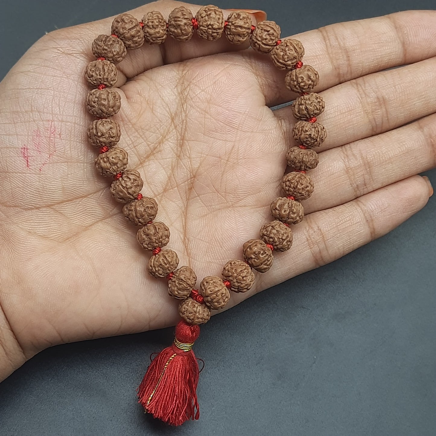 Premium Pathri Rudraksha Mala for Jaap - 5 Mukhi Mala | 27+1 Prayer Beads for Meditation & Healing | 9-10mm Beads