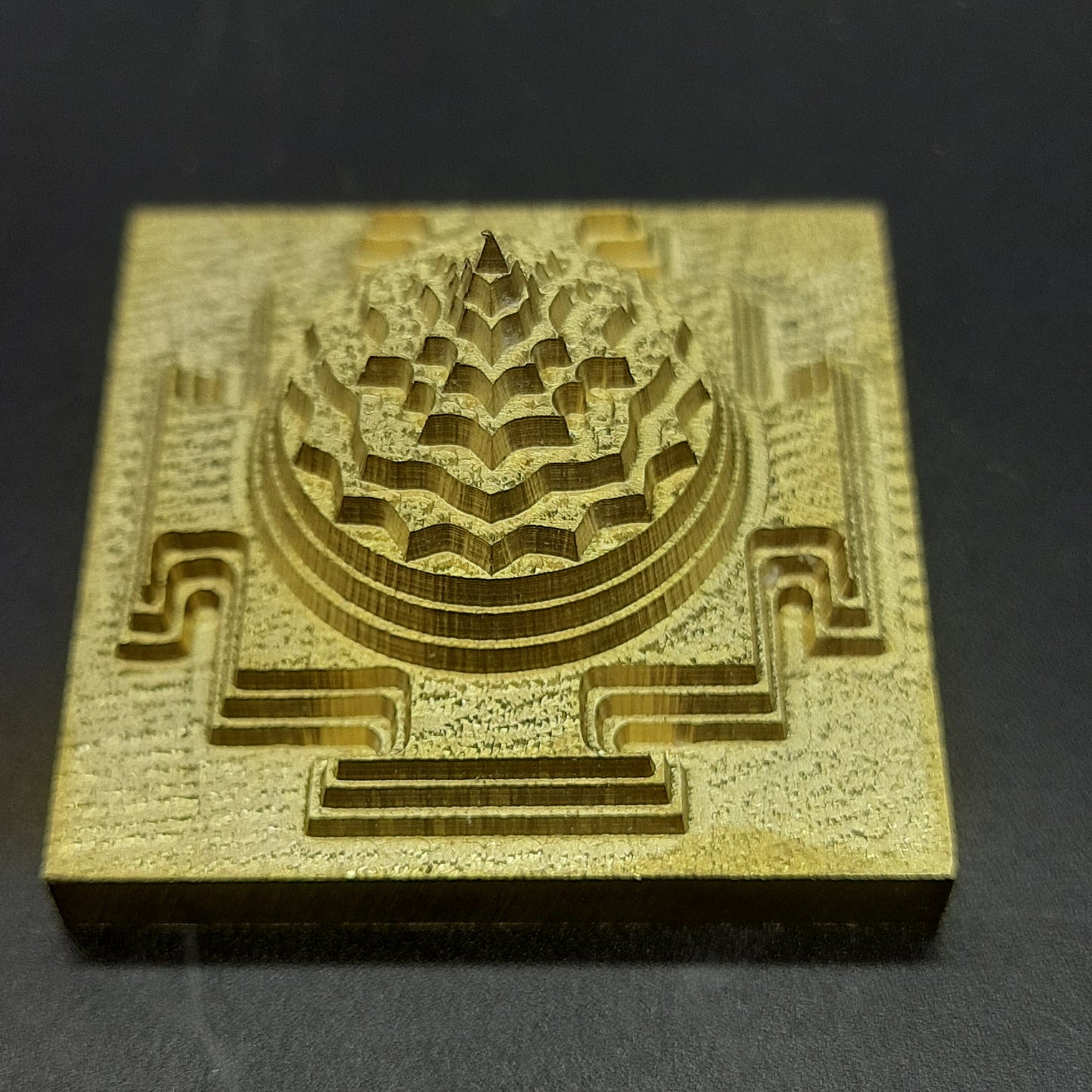 Meru Shree Yantra for Home Temple Made In Panchdhatu - Sacred Geometric Design | 1.5*1.5 Inch