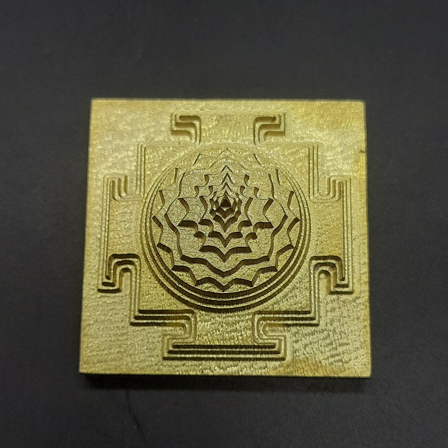 Meru Shree Yantra for Home Temple Made In Panchdhatu - Sacred Geometric Design | 1.5*1.5 Inch