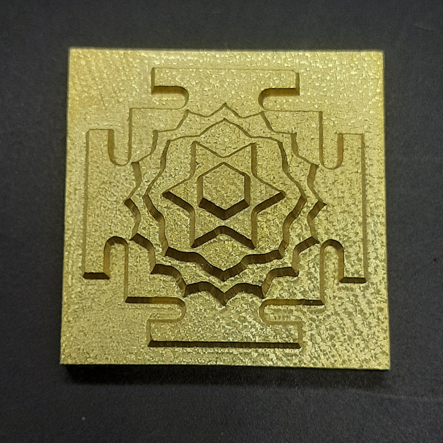Meru Shree Yantra for Home Temple Made In Panchdhatu - Sacred Geometric Design | 1.5*1.5 Inch