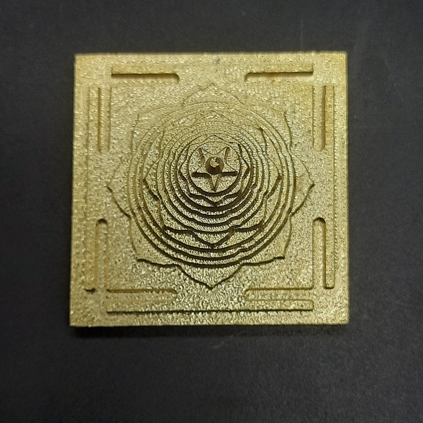 Meru Shree Yantra for Home Temple Made In Panchdhatu - Sacred Geometric Design | 1.5*1.5 Inch