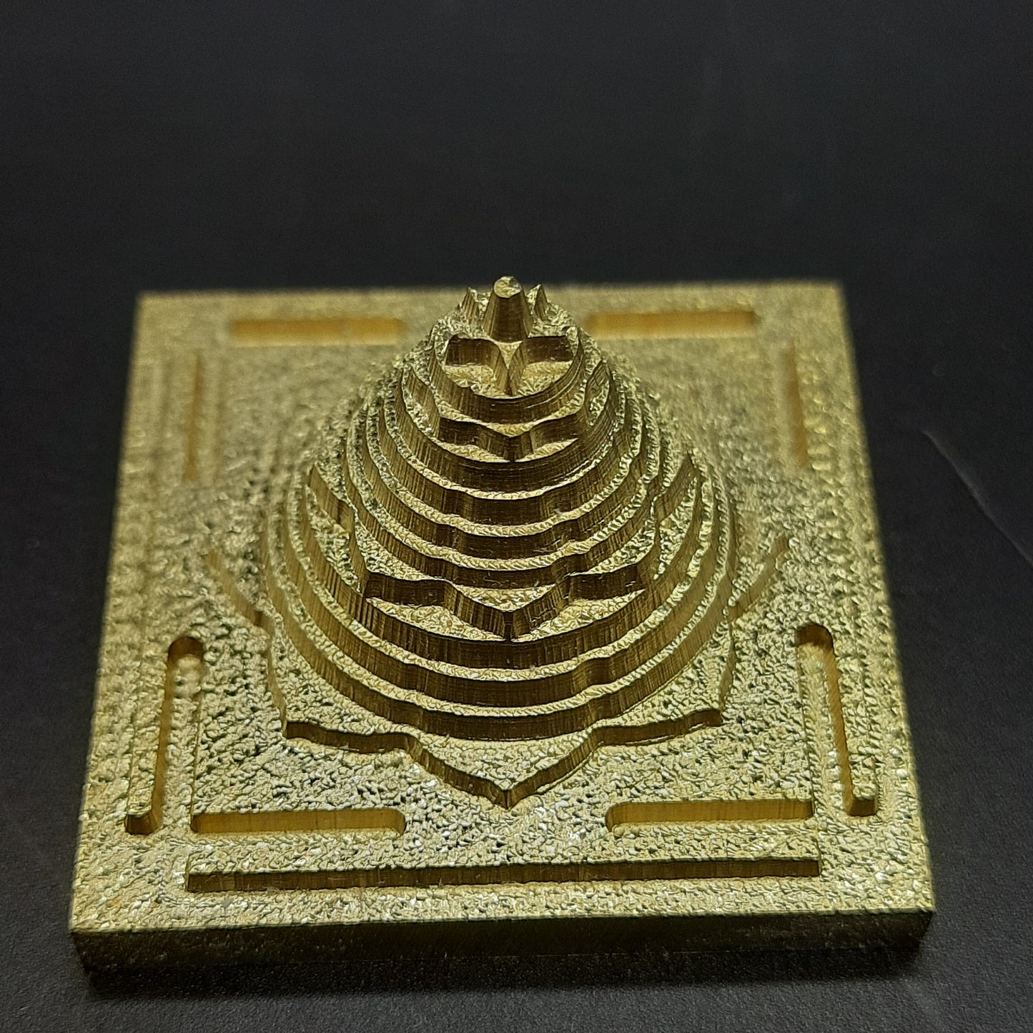 Meru Shree Yantra for Home Temple Made In Panchdhatu - Sacred Geometric Design | 1.5*1.5 Inch