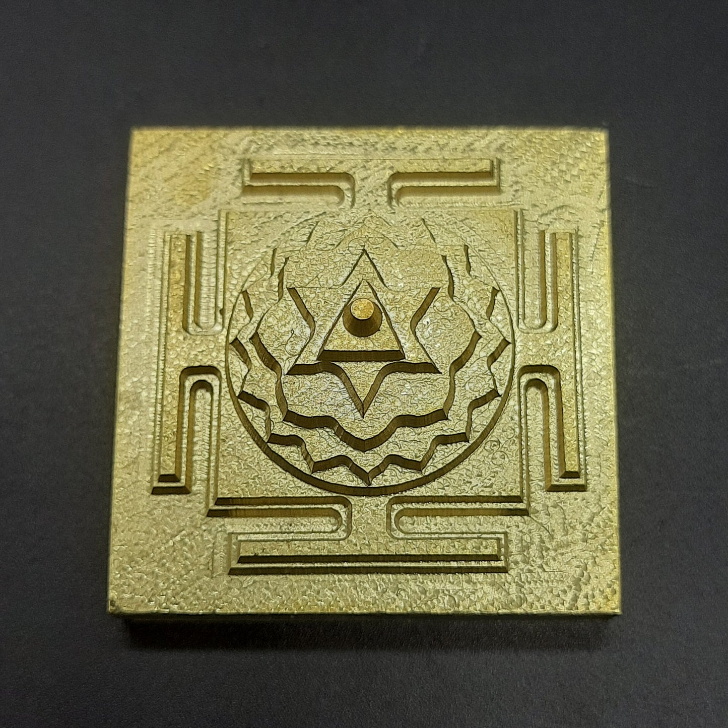 Meru Shree Yantra for Home Temple Made In Panchdhatu - Sacred Geometric Design | 1.5*1.5 Inch