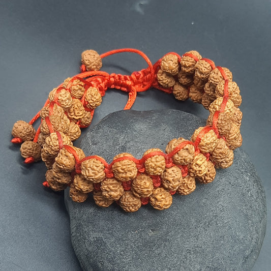 5 Mukhi five face Chikna Pathri Rudraksha Beads Bracelet | Natural Spiritual Healing Beads