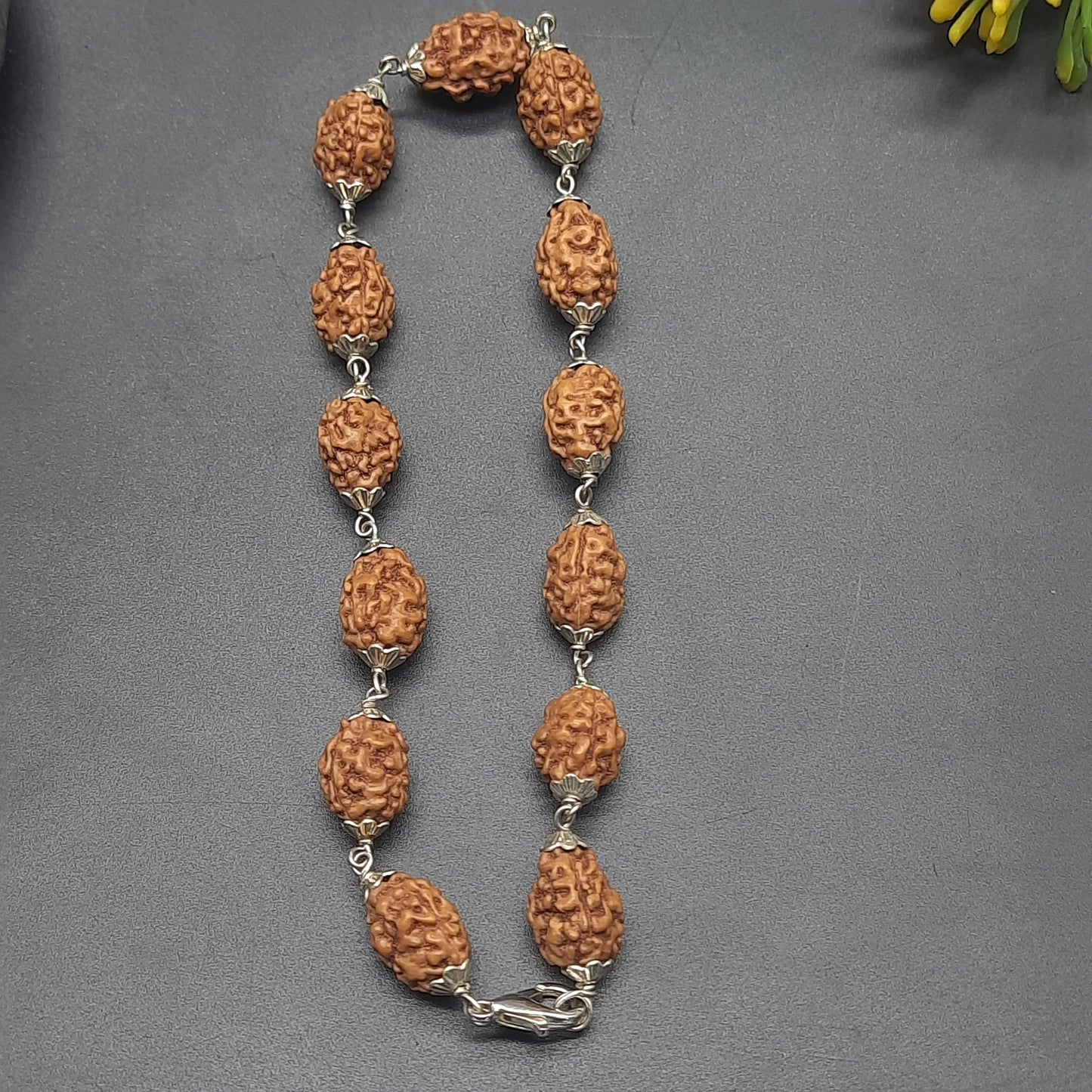 3 Mukhi / Face Java Rudraksha Bracelet with Pure Silver 10-12 mm