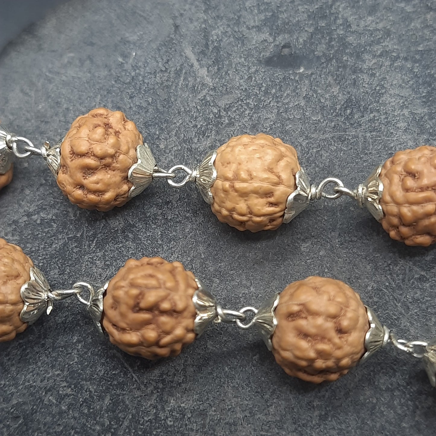 6 Mukhi / Face Java Rudraksha Bracelet with Pure Silver 9-10 mm