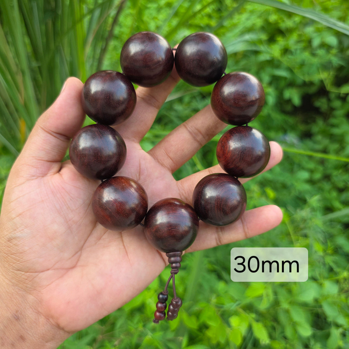 Natural Laal Chandan Round Beads Bracelet | 6mm–30mm | Red Sandalwood Bracelet