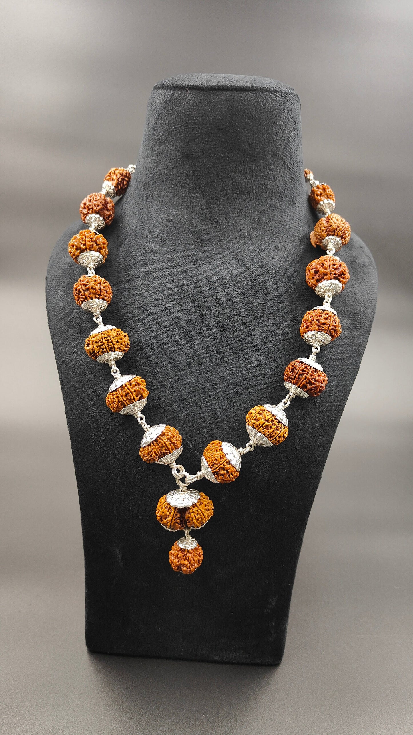 1-14 Mukhi, Ganesh, Gauri Shankar Rudraksha Siddha Mala From Nepal Most Powerful With Pure Silver 22-26mm