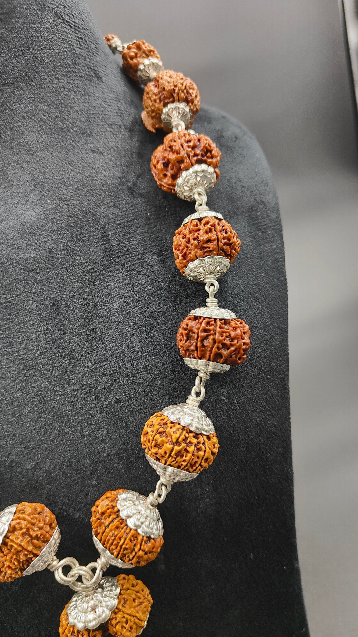 1-14 Mukhi, Ganesh, Gauri Shankar Rudraksha Siddha Mala From Nepal Most Powerful With Pure Silver 22-26mm