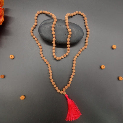 5 Mukhi / Five Face Rudraksha Mala 7-8mm Jaap or Wear Purpose 108+1 Beads Unisex