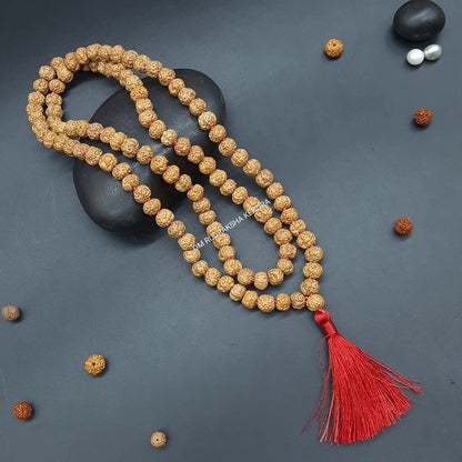 Nirakar / Faceless Rudraksha Java Mala 108+1 beads 8-10mm