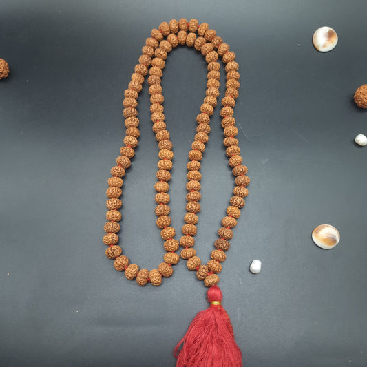 6 Mukhi Six Face Java Pathri Rudraksha Mala 8-10mm 108+1 Beads